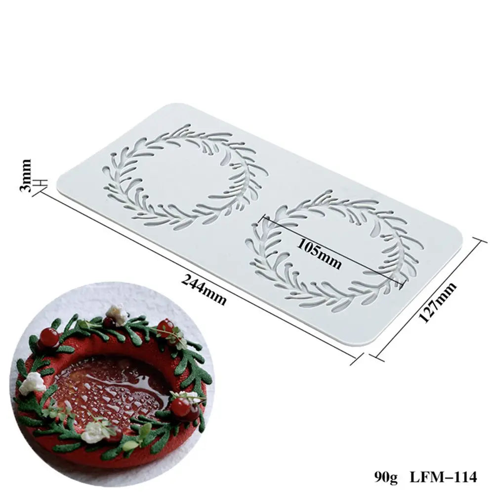 Flower & Leaf Pattern Silicone Mold — Fondant Cake Lace Mat for DIY Baking, Craft & Cake Decoration