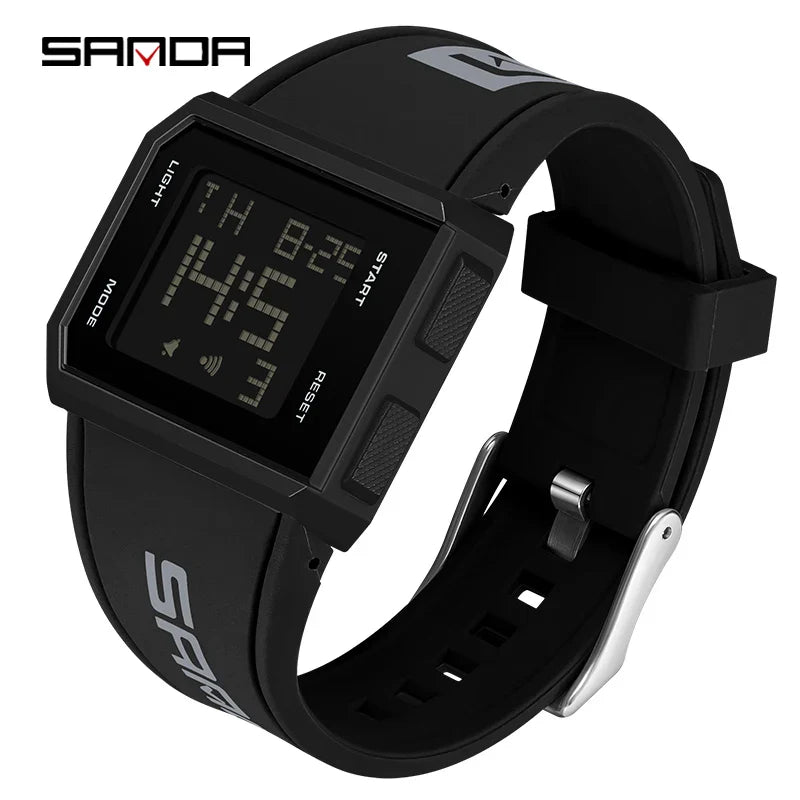 SANDA Men’s Fashion Outdoor Military Sport LED Digital Watch – 5Bar Waterproof Wristwatch