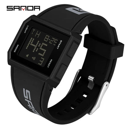SANDA Men’s Fashion Outdoor Military Sport LED Digital Watch – 5Bar Waterproof Wristwatch