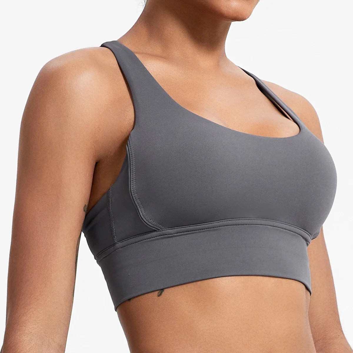 Push-Up Sports Bra for Women – Cross Back Yoga Crop Top, Shockproof Gym Fitness Bra for Running & Workout