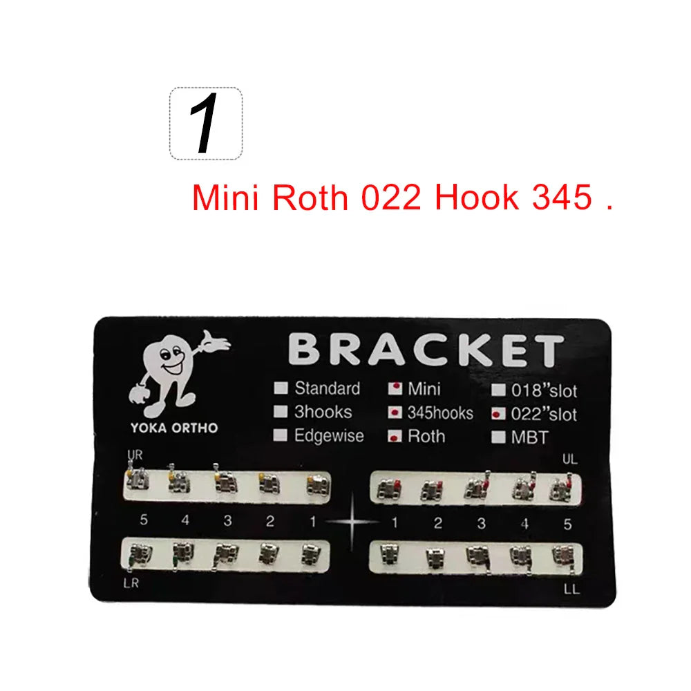 PIORPOY Dental Brackets – 20 Pcs Metal Monoblock Mini Roth MBT 022 with Hooks for Orthodontic Treatment