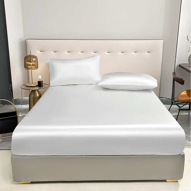 Waterproof Fitted Mattress Sheet - Anti-Slip Elastic Band Bed Cover with Adjustable Fit