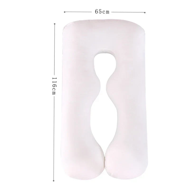 Soft Fleece U-Shaped Pregnancy Pillow – Multi-Function Side & Lumbar Support Cushion for Women