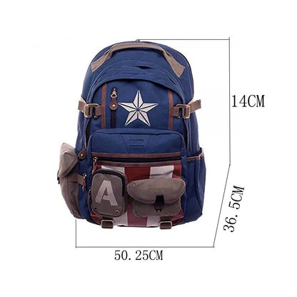 Marvel Avengers Deadpool & Captain America Backpack – High Capacity Anime Cartoon Travel & Leisure Bag