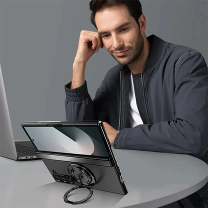 360° Rotating Magnetic Ring Case for Samsung Galaxy Z Fold 6/5/4/3 5G – Hinge Protection Phone Cover with Holder