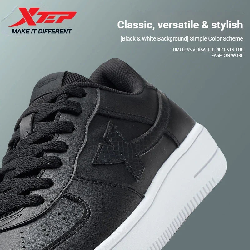 Xtep Men's Skateboarding Shoes - Trendy Street Style Low-Top Thick Sole Sneakers for Jogging & Casual Wear