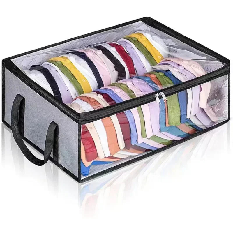 Collapsible Baseball Cap Storage Box - Large Capacity Multifunctional Hat Bag, Holds 40 Hats, Ideal for Dormitory and Bedroom
