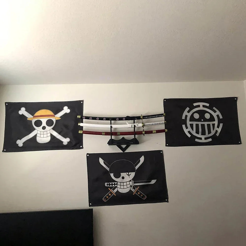 One Piece Pirate Skull Flag – Luffy Straw Hat Pirates Wall Decor & Banner for Kids' Bedroom, Gift