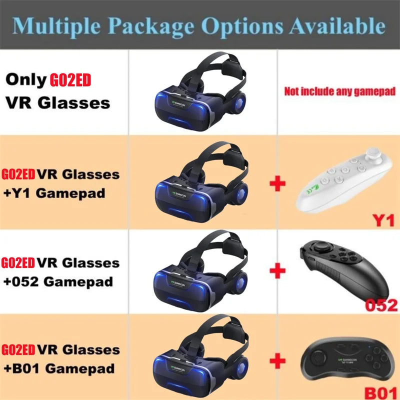 Blu-Ray VR Glasses – HD IMAX 3D Virtual Reality Headset with Huge Screen, Google Cardboard, Phone & Game Joystick Support