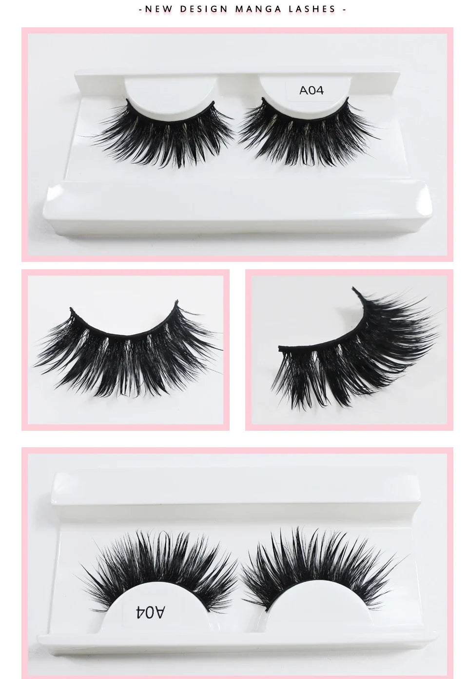 RED SIREN Wet Manga Lashes – Long, Thick Natural Fake Eyelashes for Korean Makeup Fashion