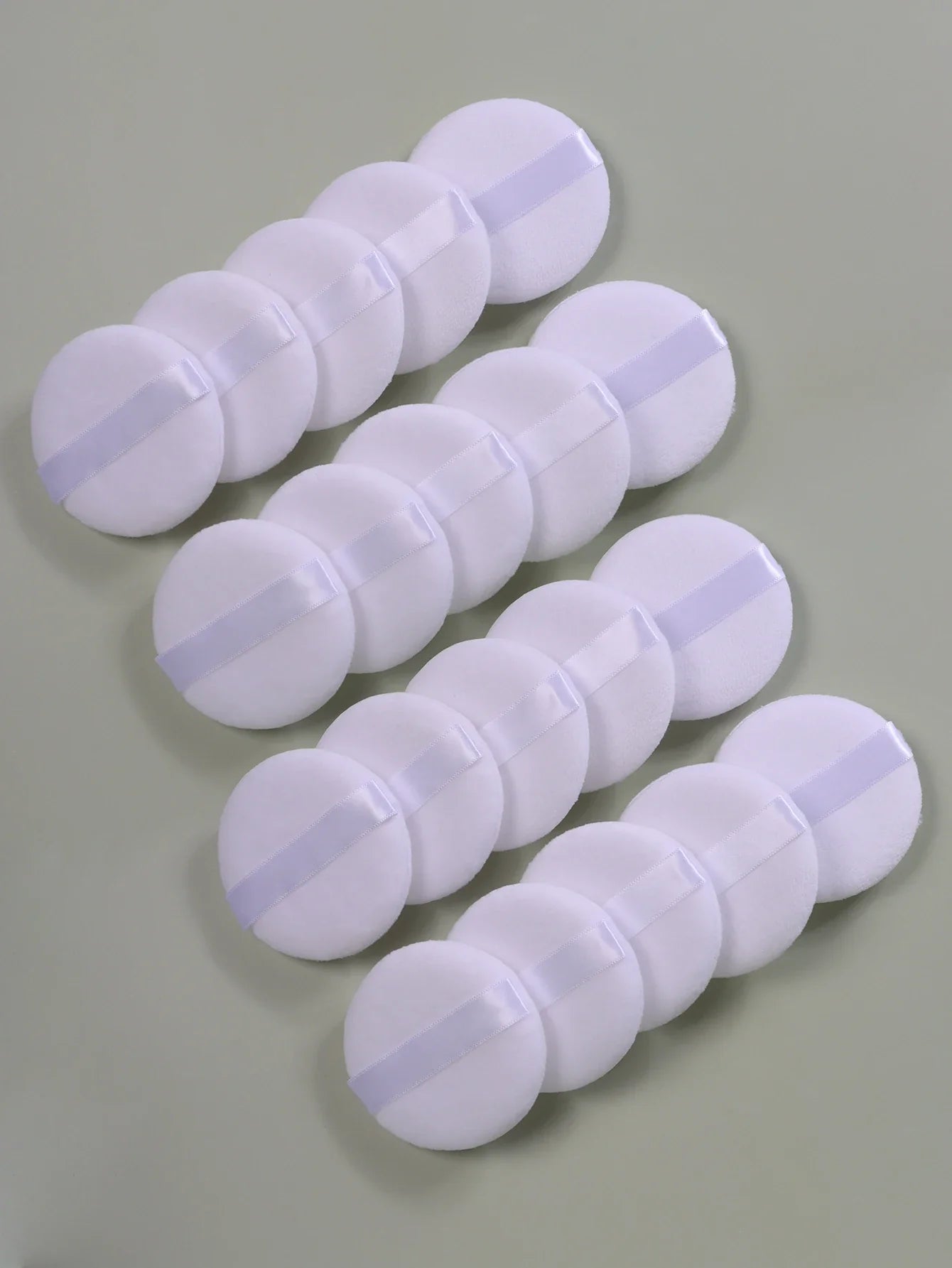 2/5/10/20PCS White Round Powder Puffs – Portable High-Grade Makeup Applicators for Base & Setting