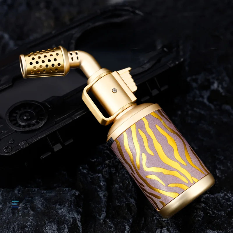 JOBON Creative Cigar Lighter | Windproof Blue Flame with Locking Rotor & UV Transfer Print, Unique Gift Craft