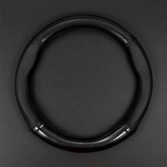 Universal Carbon Fiber Leather Steering Wheel Cover — 3D Anti-Slip, Stylish Car Accessory