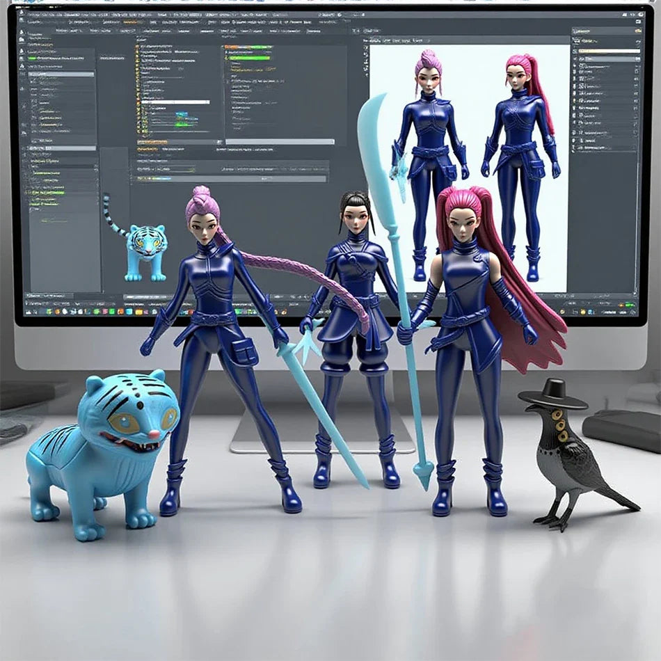 5pcs Kpop Demon Hunters Action Figure Set — Derpys, Tiger, Rumi, Mira & Zoey Collectible Figurines, Gift for Fans