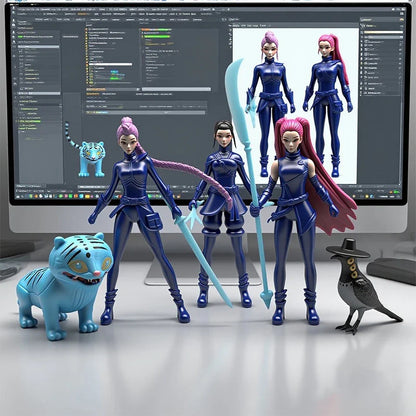 5pcs Kpop Demon Hunters Action Figure Set — Derpys, Tiger, Rumi, Mira & Zoey Collectible Figurines, Gift for Fans