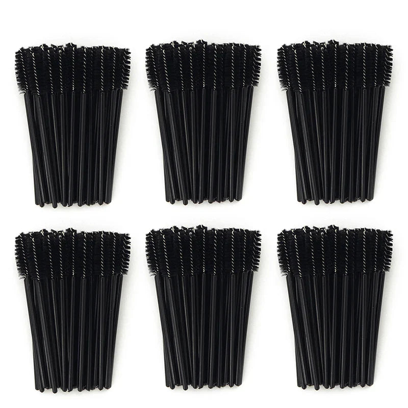 ANNAFRIS 50pcs Disposable Eyelash & Eyebrow Brushes — Soft Crystal Lash Extension Mascara Wands Makeup Tools
