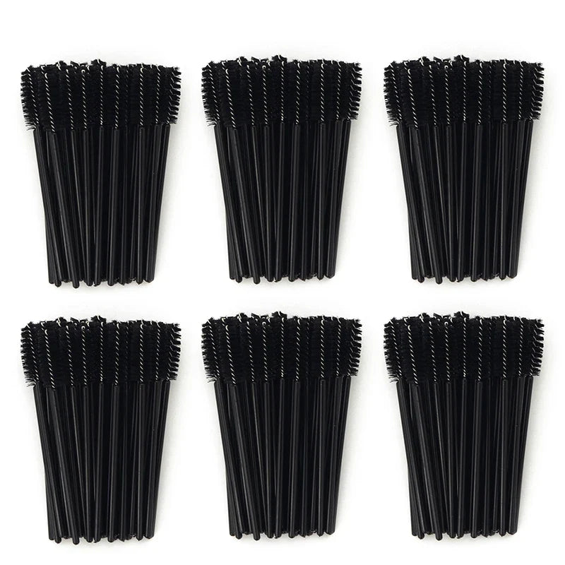 ANNAFRIS 50PCS Disposable Eyelash Brushes - Soft Crystal Lash Extension & Eyebrow Makeup Mascara Wands