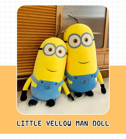 Cute Minions Plush Toy – Yellow Bob & Stuart Soft Dolls in Jeans, Perfect Christmas & Birthday Gift (1pcs)