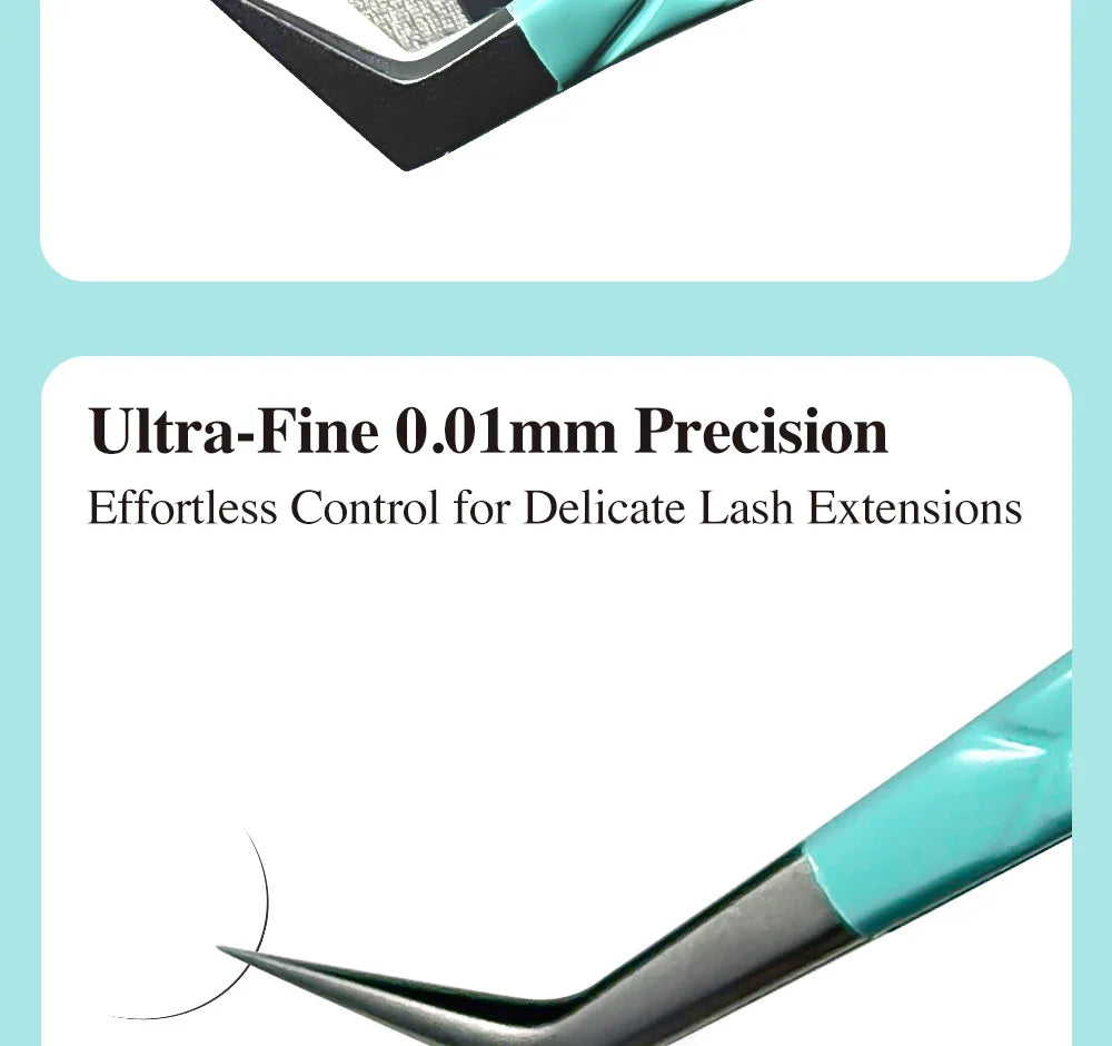 DIYDAY Anti-Slip Tweezers — High-Density Fiber Tip for Eyelash Extensions & Eyebrow Precision Beauty Tools