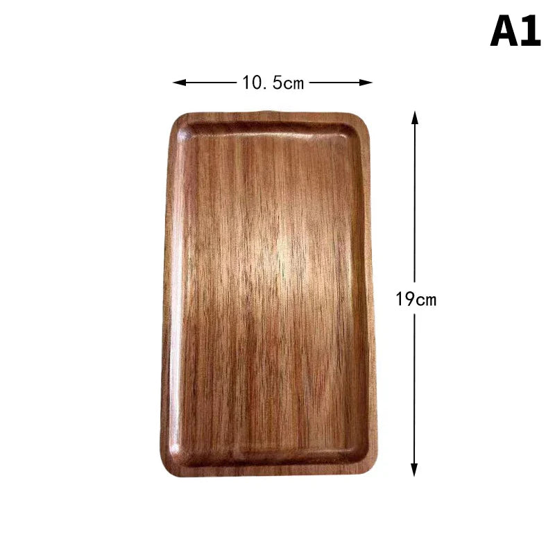 Solid Wood Round Dessert Plate – Japanese-Style Wooden Tray for Snacks, Dried Fruit & Tableware