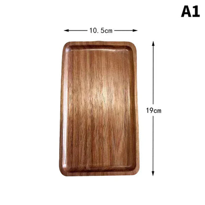Solid Wood Round Dessert Plate – Japanese-Style Wooden Tray for Snacks, Dried Fruit & Tableware