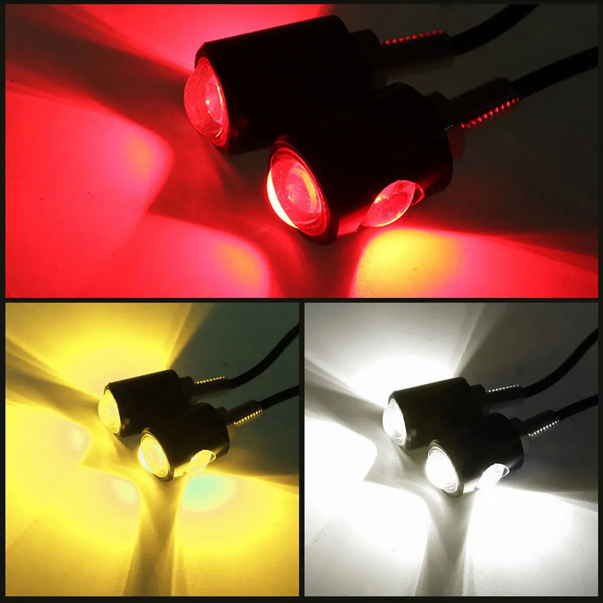 2PCS Motorcycle LED Eagle Eye Lights – Super Bright Turn Signal & Rear Tail Brake Lamps