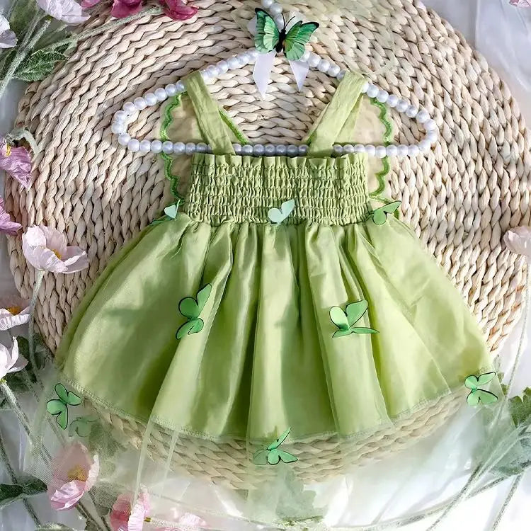 Newborn Girl Butterfly Wing Mesh Dress - Photography Outfit with Headband