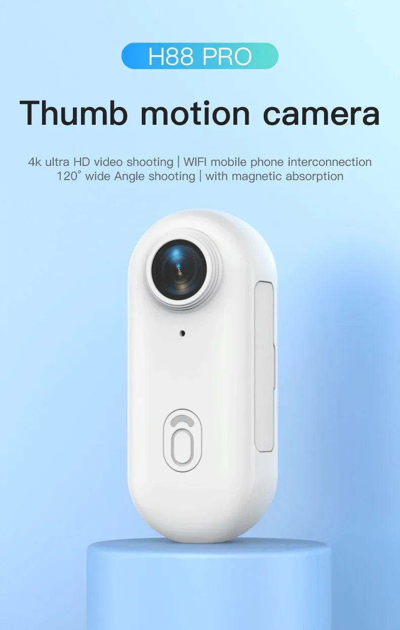 Pocket 4K Mini Magnetic Camera – Wearable Waterproof WiFi Cam for Cycling, Vlogging & Home Use