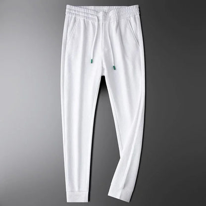 Men's Modal Casual Pants - Breathable Ice Silk Summer Sports Trousers with Elastic Waist & Butterfly Logo