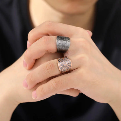 Dawapara 7 Archangels Protection Ring – Metatron Cube, Lilith Symbol, King Solomon Secrets Vintage Amulet Jewelry