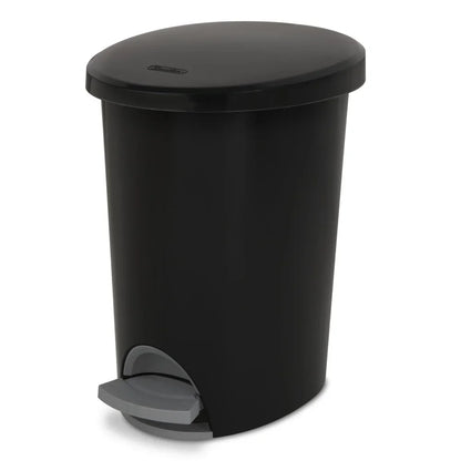 2.6 Gallon Hands-Free Step-On Trash Can — Narrow Plastic Wastebasket for Bathroom, Kitchen & Bedroom