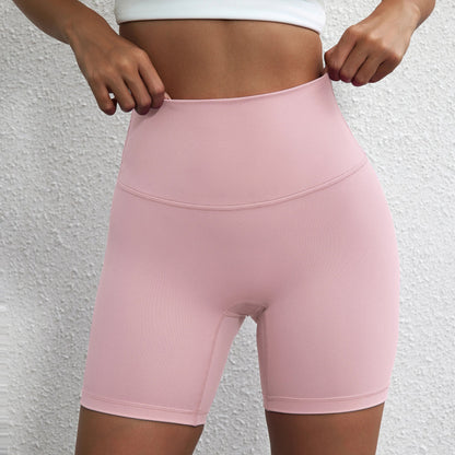 Women’s Solid Color Yoga Shorts – Compression Sport Leggings, Sweat-Wicking Training & Cycling Shorts with Pocket