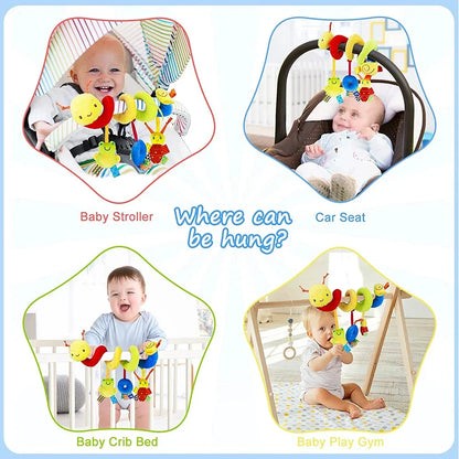 Musical Spiral Activity Toy – Cute Hanging Rattles for Baby Crib, Stroller & Car Seat, Boys & Girls