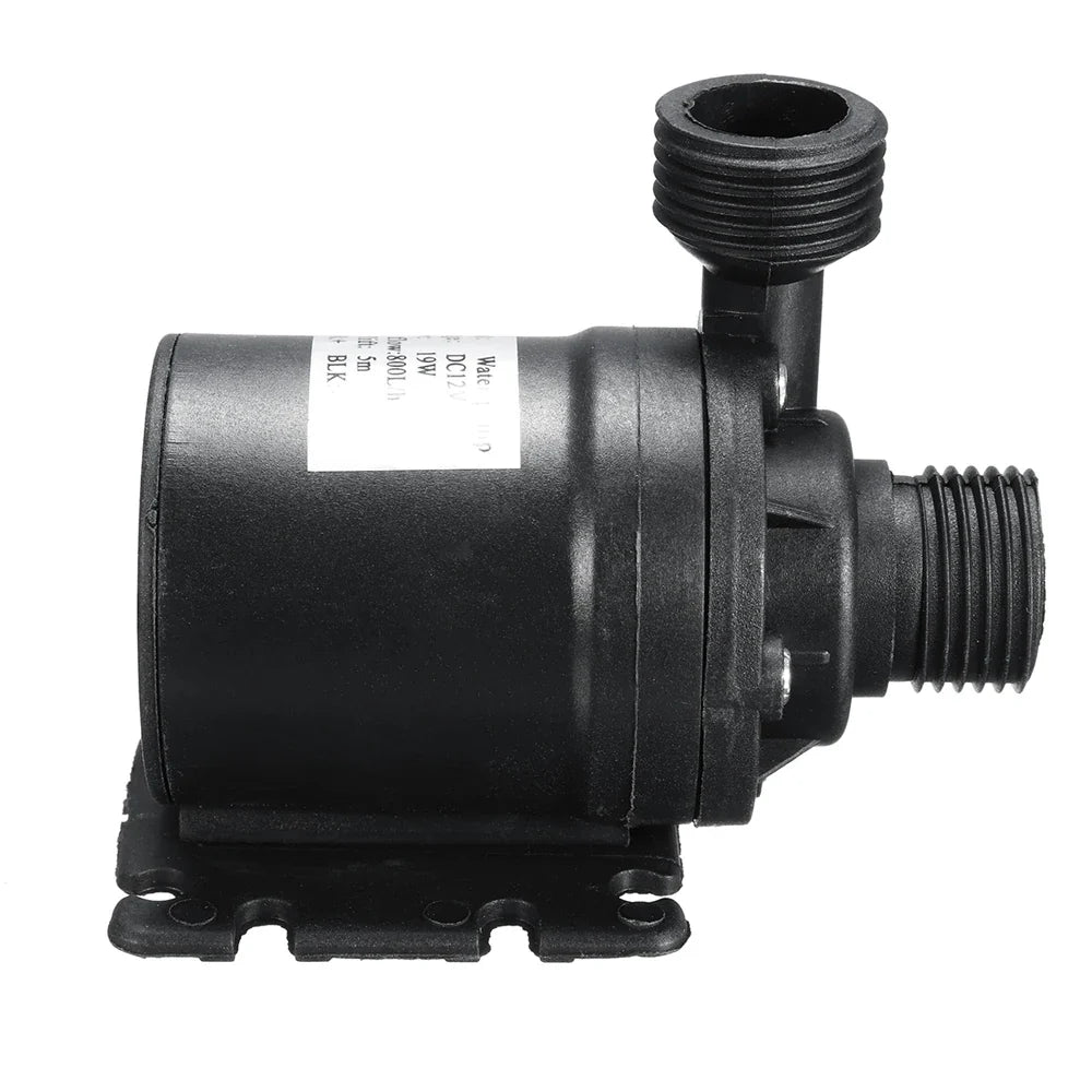 Ultra Quiet Mini DC Water Pump - 12V 19W 800L/H Brushless Motor Submersible for Aquarium, Pond Fountain