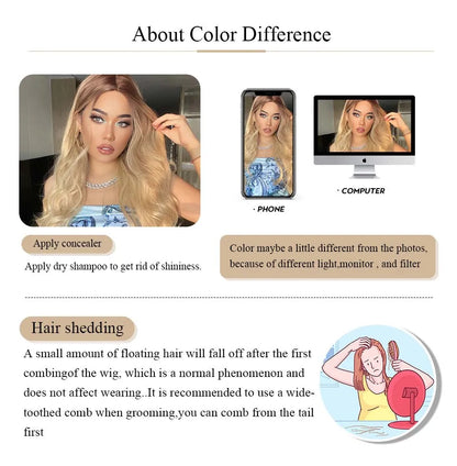 Long Orange Water Wave Wig for Women — Synthetic Wavy Hair with Bangs, Heat-Resistant for Cosplay & Party
