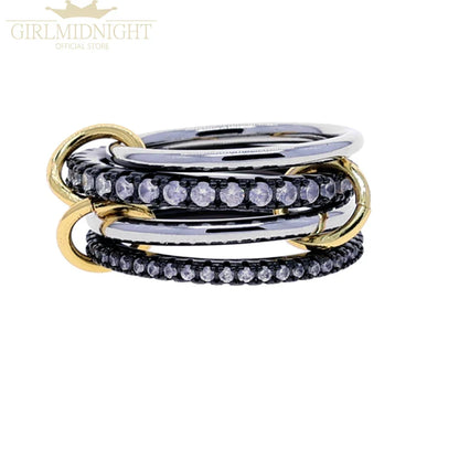 2026 Spinelli Stacking Rings - Iced Out 5A CZ Micro Pave Multi-Piece Engagement Finger Jewelry Set for Women