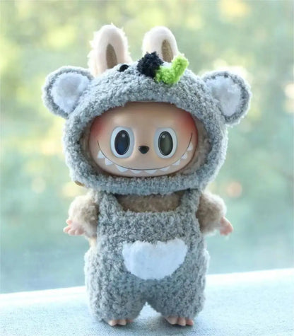 Labubu 17cm Doll Clothes Only — Fashion Hoodie Outfit for Model Dolls, Cute Xmas Accessory