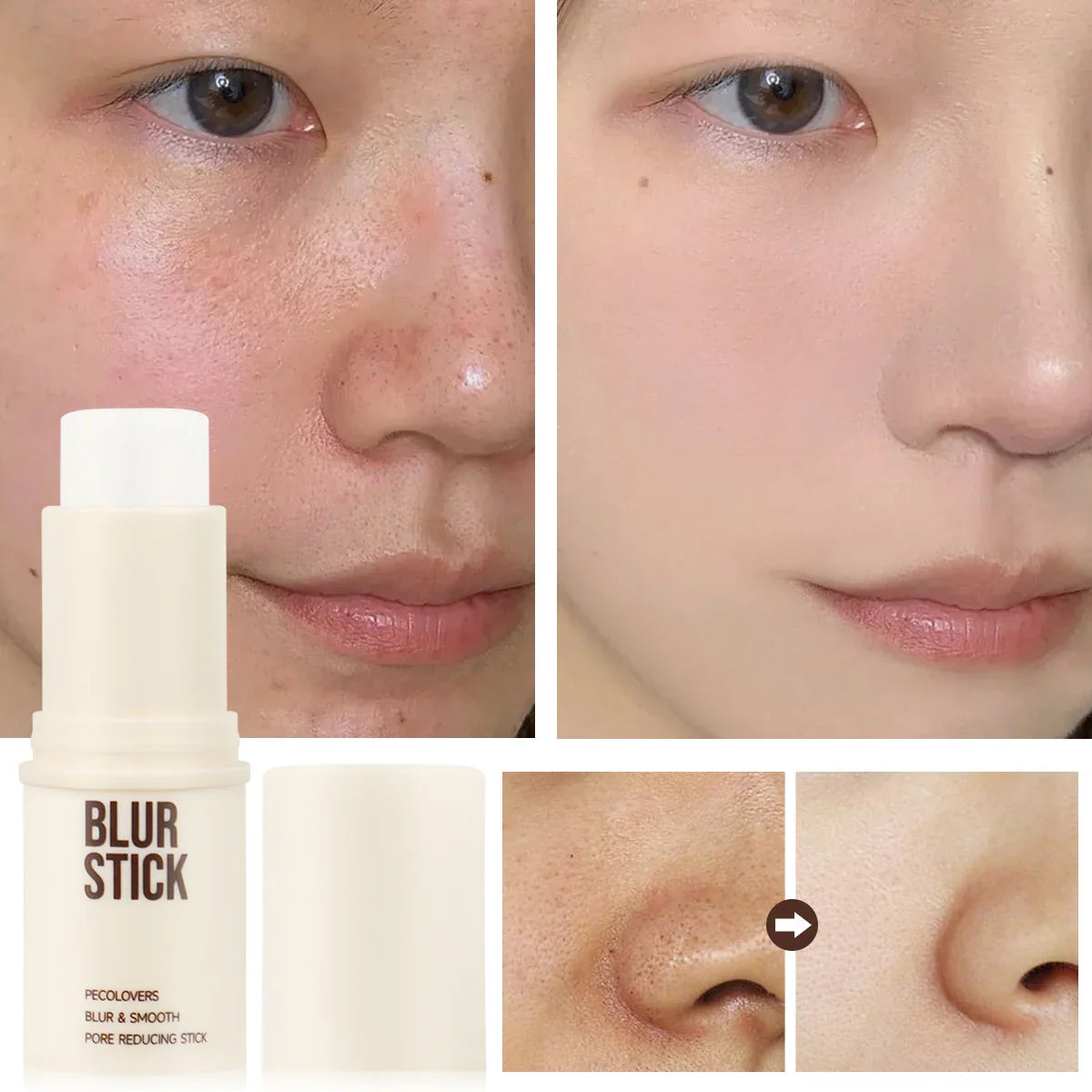 Invisible Pore Base Stick – Makeup Primer & Concealer for Pore Modifying, Skin Color Correction & Isolation