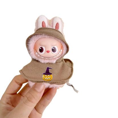 Labubu Halloween Cloak Dress with Hat — 10.5cm V4 The Monsters Pin for Love Series Doll Clothes & Accessories