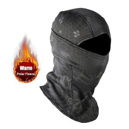 Winter Fleece Camouflage Balaclava – Warm Full Face Mask for Skiing, Cycling & Motorcycling, Cold-Proof Helmet Lining