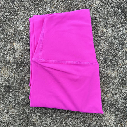 High Waist Women's Yoga Leggings - Solid Color Cropped Gym & Training Pants with Back Pocket