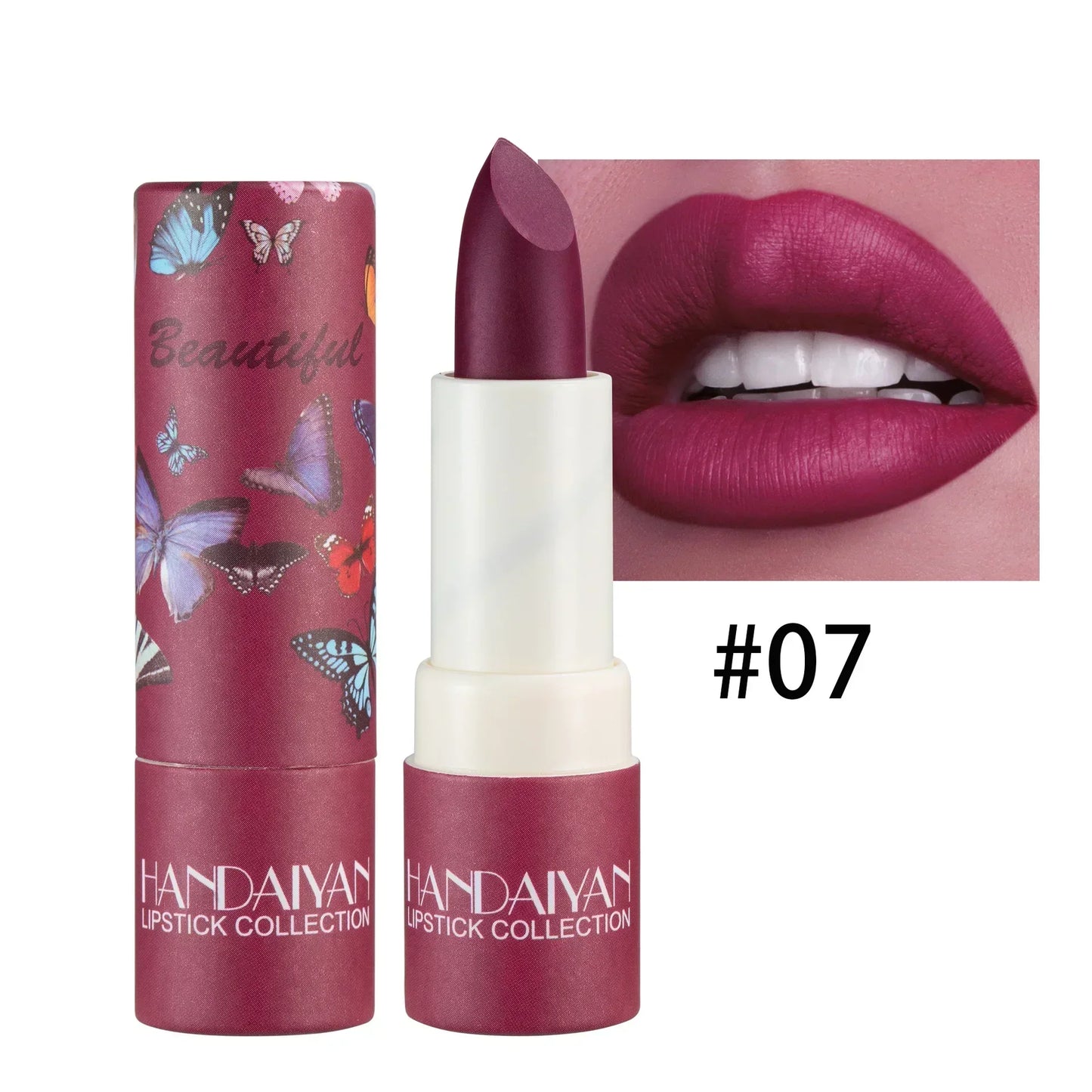 Rose Pink Nude Matte Velvet Lipstick – Long-Lasting, Non-Stick Cup, Waterproof, Sexy Lipsticks for Beauty Makeup