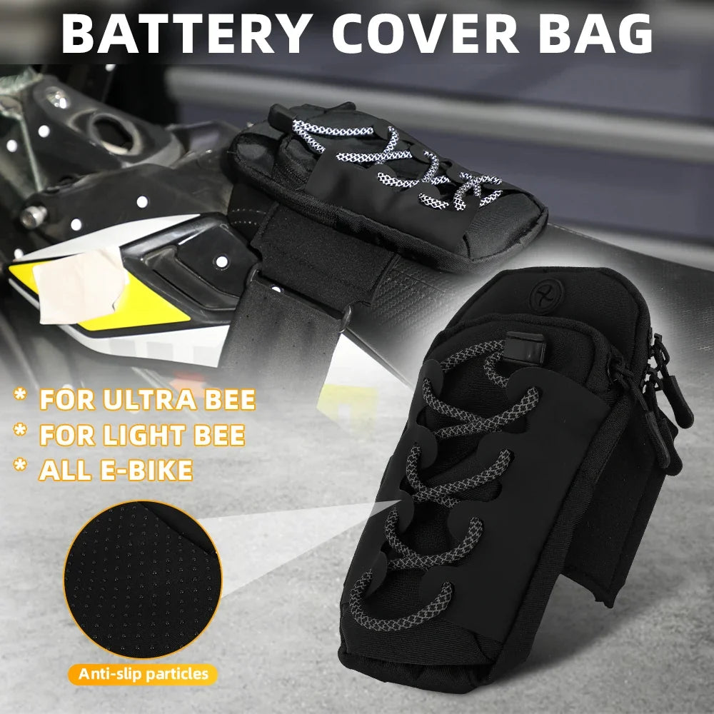 Universal Motorcycle Battery Cover Frame Bag - Front Storage Bag for Surron, E-Bikes & Electric Motorcycles