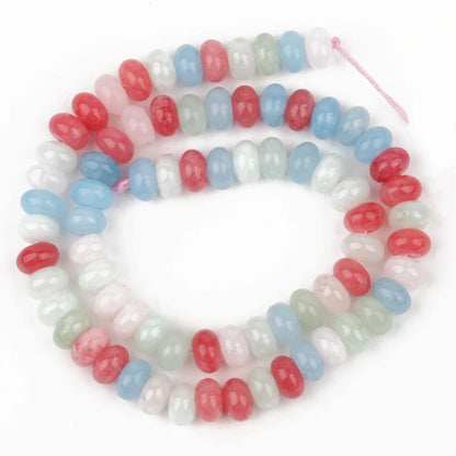 Natural Stone Rondelle Beads - 5x8mm Tourmaline, Citrine & Quartz Loose Beads for DIY Bracelets