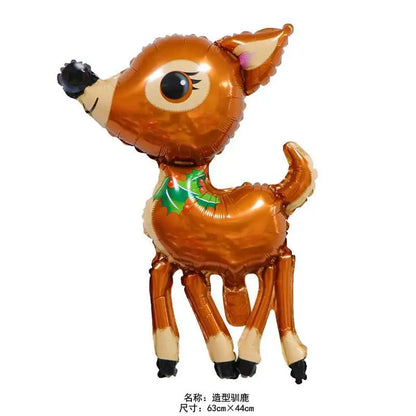 Merry Christmas Foil Balloon Set – Santa Snowman Christmas Tree Elk Cartoon Party Decorations Supplies