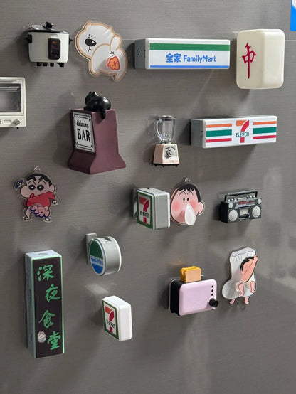 Magnetic Fridge Stickers – Coffee Shop 711 Luminous Light Box, Creative Convenience Store Decor & Home Ornament