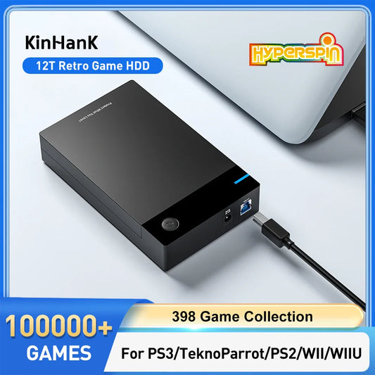 Hyperspin HDD with 100,000+ Retro Games – Portable Game Hard Drive for PS4/PS3/PS2/Wii/WiiU/SS/N64, Compatible with Windows 7/8/10