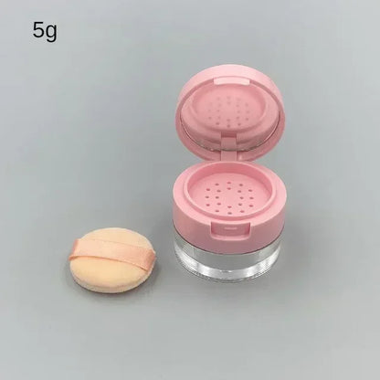 Portable Mini Loose Powder Container 3g/5g – Empty Cosmetic Jar with Sieve & Mirror Travel Makeup Case