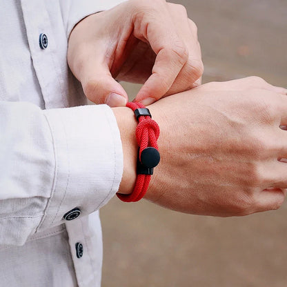 Men’s Double Layer Rope Bracelet – 4mm Nylon Cord Lucky Red Thread Pulsera, 3 Sizes Gift for Him