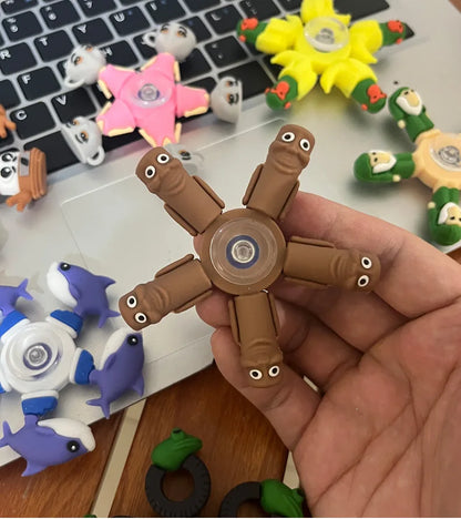 Italian Brainrot Tung Fidget Spinner — Deformed Chain Anti-Stress Hand Spinner Sensory Gyro Toy for Adults